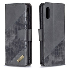 Custodia Portafoglio In Pelle Cover con Supporto B03F per Samsung Galaxy A02 Nero