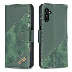 Custodia Portafoglio In Pelle Cover con Supporto B03F per Samsung Galaxy A04s Verde