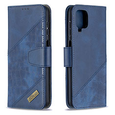 Custodia Portafoglio In Pelle Cover con Supporto B03F per Samsung Galaxy A12 5G Blu