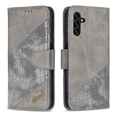 Custodia Portafoglio In Pelle Cover con Supporto B03F per Samsung Galaxy A13 5G Grigio Scuro