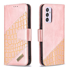 Custodia Portafoglio In Pelle Cover con Supporto B03F per Samsung Galaxy A24 4G Oro Rosa