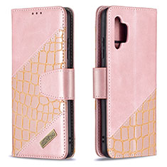 Custodia Portafoglio In Pelle Cover con Supporto B03F per Samsung Galaxy A32 5G Oro Rosa