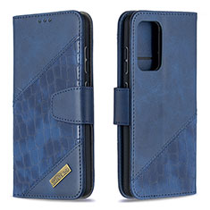 Custodia Portafoglio In Pelle Cover con Supporto B03F per Samsung Galaxy A52 5G Blu
