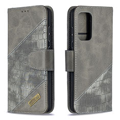 Custodia Portafoglio In Pelle Cover con Supporto B03F per Samsung Galaxy A52 5G Grigio Scuro