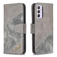 Custodia Portafoglio In Pelle Cover con Supporto B03F per Samsung Galaxy A54 5G Grigio Scuro