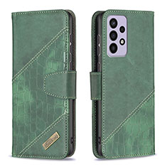 Custodia Portafoglio In Pelle Cover con Supporto B03F per Samsung Galaxy A73 5G Verde