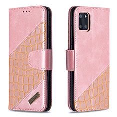 Custodia Portafoglio In Pelle Cover con Supporto B03F per Samsung Galaxy Note 10 Lite Oro Rosa