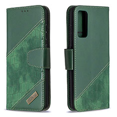 Custodia Portafoglio In Pelle Cover con Supporto B03F per Samsung Galaxy S20 FE 4G Verde