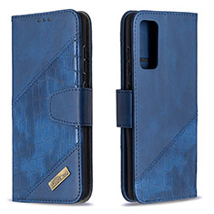 Custodia Portafoglio In Pelle Cover con Supporto B03F per Samsung Galaxy S20 Lite 5G Blu