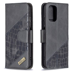 Custodia Portafoglio In Pelle Cover con Supporto B03F per Xiaomi Redmi Note 10 4G Nero