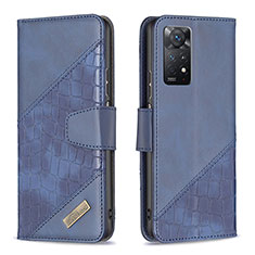 Custodia Portafoglio In Pelle Cover con Supporto B03F per Xiaomi Redmi Note 11 Pro 5G Blu