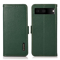 Custodia Portafoglio In Pelle Cover con Supporto B03H per Google Pixel 7 5G Verde