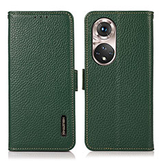 Custodia Portafoglio In Pelle Cover con Supporto B03H per Huawei Honor 50 Pro 5G Verde