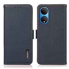 Custodia Portafoglio In Pelle Cover con Supporto B03H per Huawei Honor X7 Blu