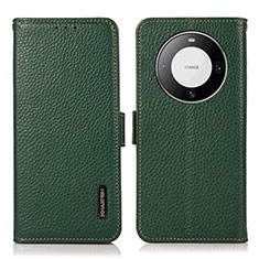 Custodia Portafoglio In Pelle Cover con Supporto B03H per Huawei Mate 60 Pro Verde