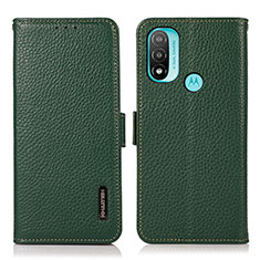 Custodia Portafoglio In Pelle Cover con Supporto B03H per Motorola Moto E20 Verde