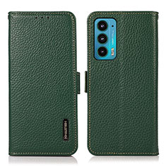 Custodia Portafoglio In Pelle Cover con Supporto B03H per Motorola Moto Edge 20 5G Verde