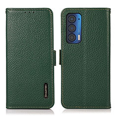 Custodia Portafoglio In Pelle Cover con Supporto B03H per Motorola Moto Edge (2021) 5G Verde