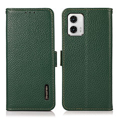 Custodia Portafoglio In Pelle Cover con Supporto B03H per Motorola Moto G73 5G Verde