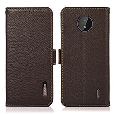 Custodia Portafoglio In Pelle Cover con Supporto B03H per Nokia C10 Marrone