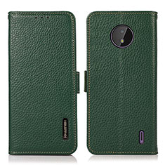 Custodia Portafoglio In Pelle Cover con Supporto B03H per Nokia C10 Verde