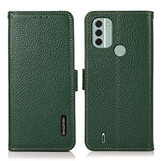 Custodia Portafoglio In Pelle Cover con Supporto B03H per Nokia C31 Verde