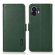 Custodia Portafoglio In Pelle Cover con Supporto B03H per Nothing Phone 2 Verde