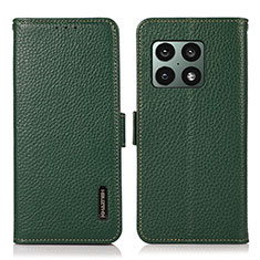 Custodia Portafoglio In Pelle Cover con Supporto B03H per OnePlus 10 Pro 5G Verde