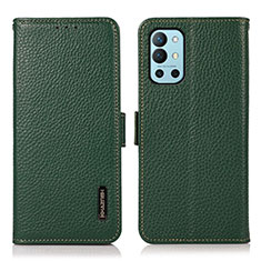 Custodia Portafoglio In Pelle Cover con Supporto B03H per OnePlus 9R 5G Verde