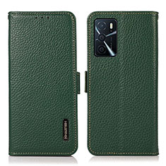 Custodia Portafoglio In Pelle Cover con Supporto B03H per Oppo A16s Verde