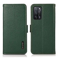 Custodia Portafoglio In Pelle Cover con Supporto B03H per Oppo A55 5G Verde