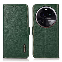 Custodia Portafoglio In Pelle Cover con Supporto B03H per Oppo Find X6 5G Verde