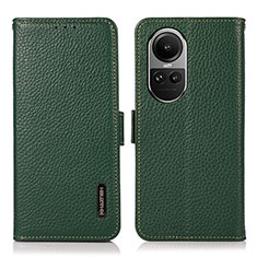 Custodia Portafoglio In Pelle Cover con Supporto B03H per Oppo Reno10 5G Verde