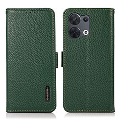 Custodia Portafoglio In Pelle Cover con Supporto B03H per Oppo Reno8 5G Verde