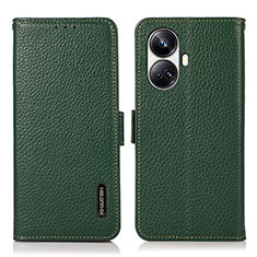 Custodia Portafoglio In Pelle Cover con Supporto B03H per Realme 10 Pro+ Plus 5G Verde