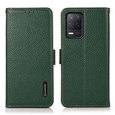 Custodia Portafoglio In Pelle Cover con Supporto B03H per Realme 8 5G Verde