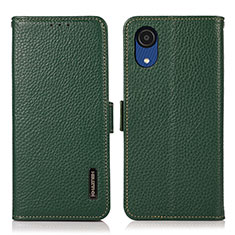 Custodia Portafoglio In Pelle Cover con Supporto B03H per Samsung Galaxy A03 Core Verde