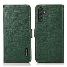 Custodia Portafoglio In Pelle Cover con Supporto B03H per Samsung Galaxy A04s Verde