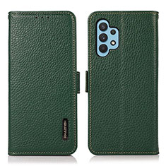 Custodia Portafoglio In Pelle Cover con Supporto B03H per Samsung Galaxy A32 4G Verde