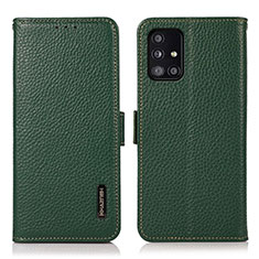 Custodia Portafoglio In Pelle Cover con Supporto B03H per Samsung Galaxy M40S Verde