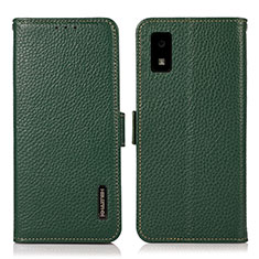 Custodia Portafoglio In Pelle Cover con Supporto B03H per Sharp Aquos wish Verde