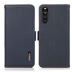 Custodia Portafoglio In Pelle Cover con Supporto B03H per Sony Xperia 10 III Lite Blu