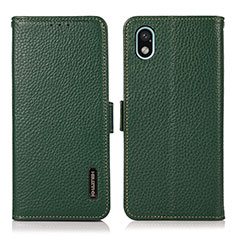 Custodia Portafoglio In Pelle Cover con Supporto B03H per Sony Xperia Ace III SO-53C Verde