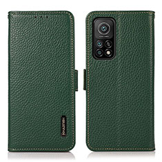 Custodia Portafoglio In Pelle Cover con Supporto B03H per Xiaomi Mi 10T Pro 5G Verde