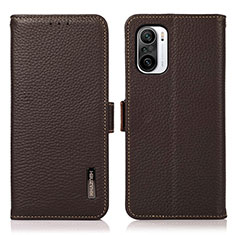 Custodia Portafoglio In Pelle Cover con Supporto B03H per Xiaomi Mi 11X 5G Marrone