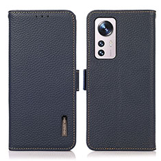 Custodia Portafoglio In Pelle Cover con Supporto B03H per Xiaomi Mi 12 5G Blu