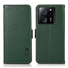 Custodia Portafoglio In Pelle Cover con Supporto B03H per Xiaomi Mi 13T 5G Verde