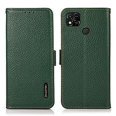 Custodia Portafoglio In Pelle Cover con Supporto B03H per Xiaomi Redmi 10A 4G Verde