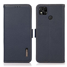 Custodia Portafoglio In Pelle Cover con Supporto B03H per Xiaomi Redmi 9 India Blu