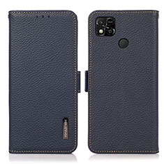 Custodia Portafoglio In Pelle Cover con Supporto B03H per Xiaomi Redmi 9C Blu